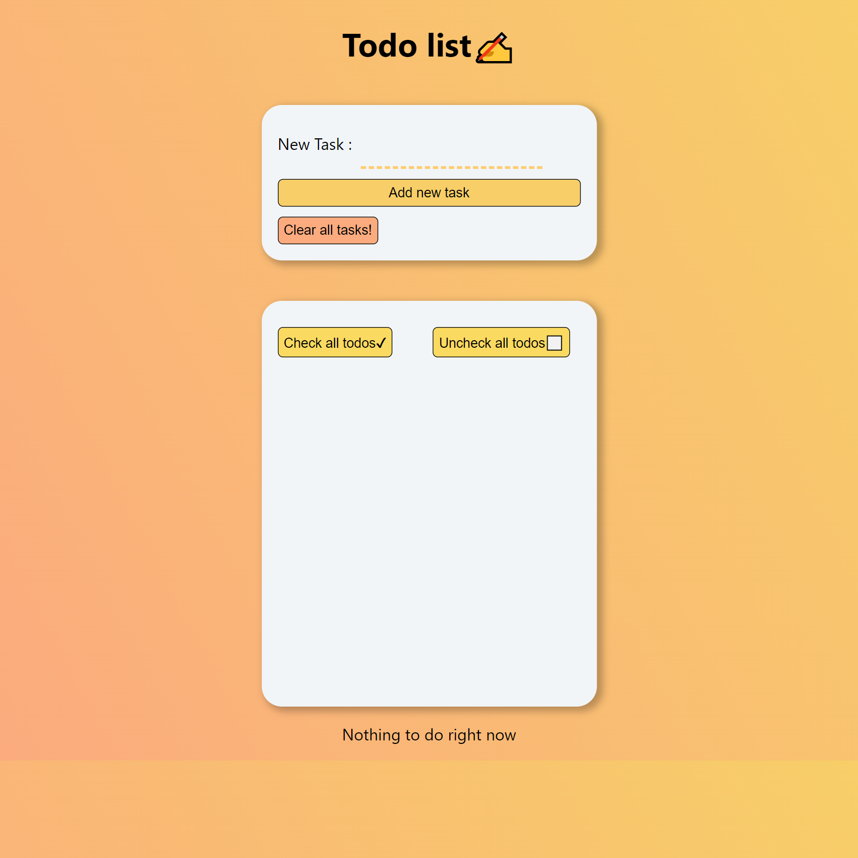 A screenshot of a todo app